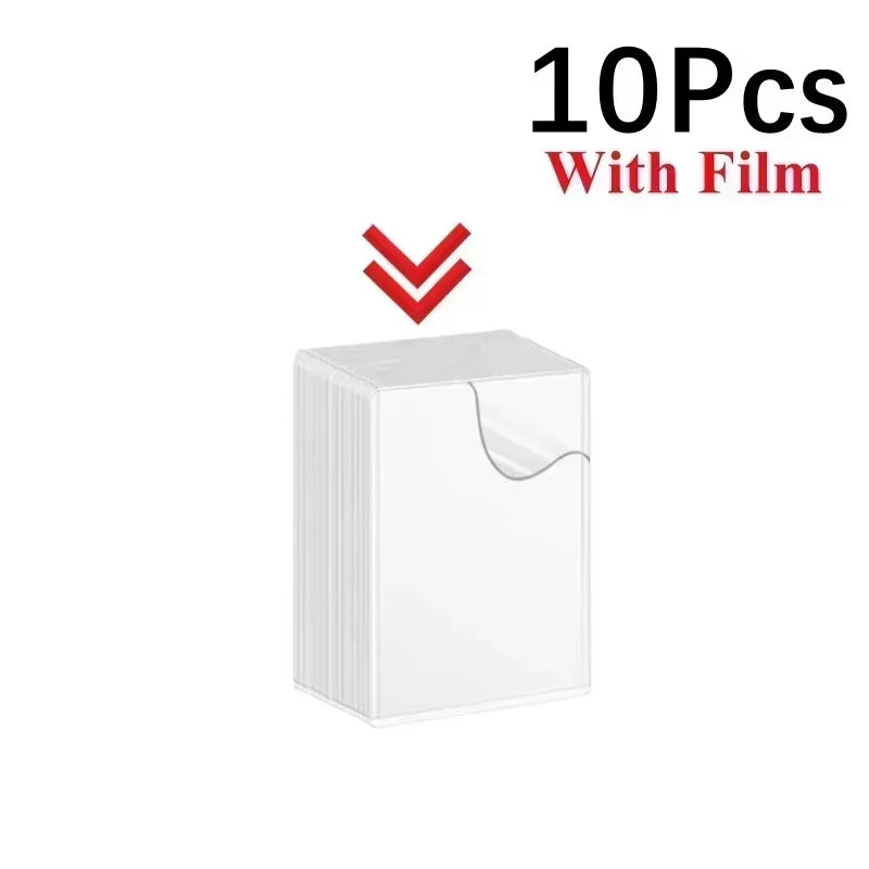 1-50PCS Transparent Korean Kpop Card Sleeve with Protective Film Clear Card Holder Idol Photo Game Card Covers 35PT