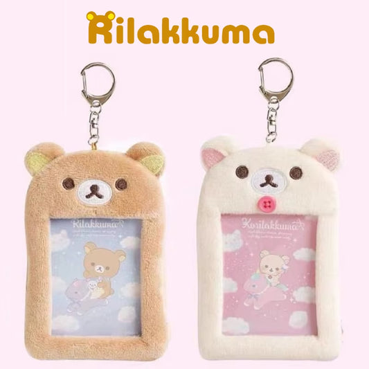 Rilakkuma Card Holder Photo Protective Case Cartoon Anime Derivative Peripherals Keychain Bags Cute Pendant Accessories Gifts