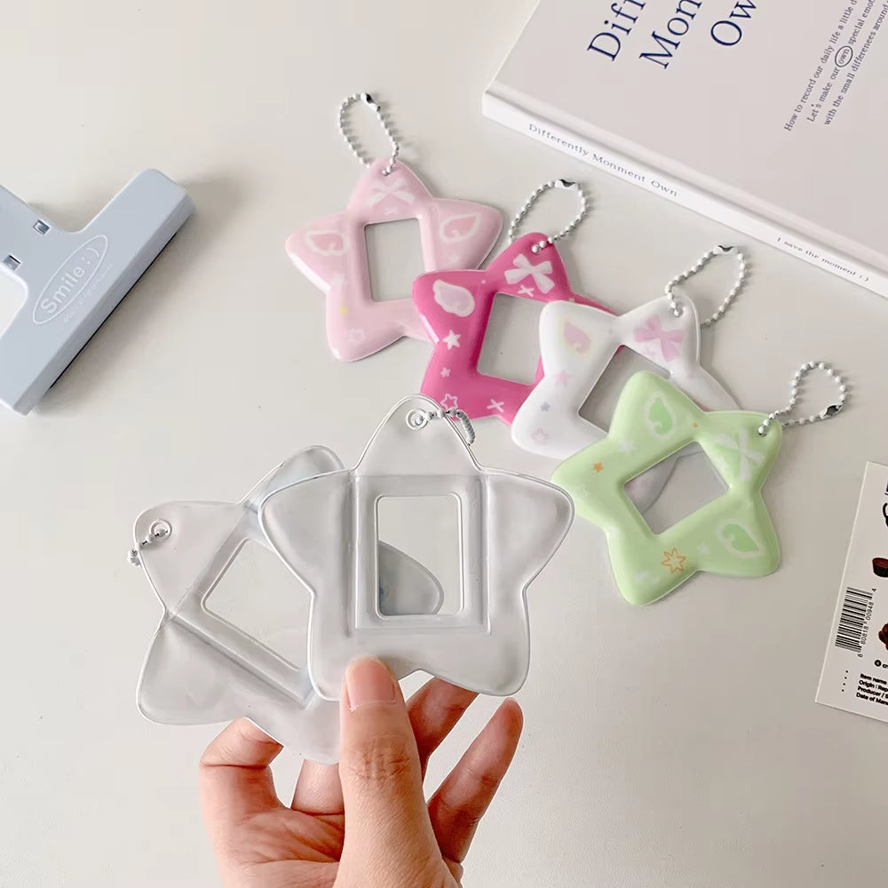 Ins Style Cute Star Shaped 2 Inch Mini Photo Card Holder K-Pop Idol Photo Sticker Holder Goo Card Decoration Holder