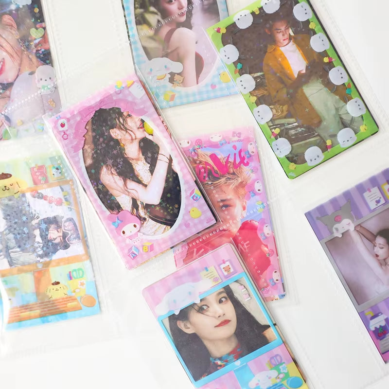 20Pcs/Lot Cute Japanese Cartoon Characters Kpop Photo Card Holder Idol Laser Photo Protective Display Sleeves Kawaii Stationery