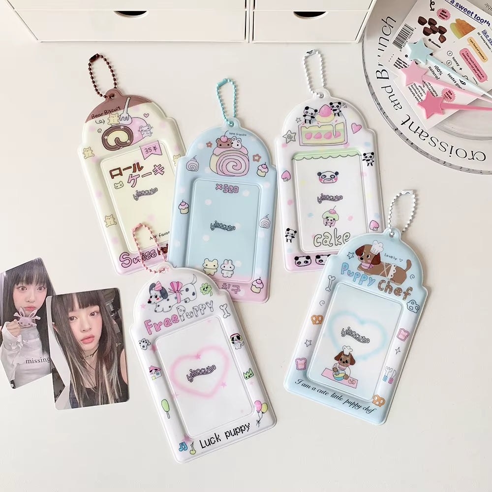 Ins Style Korea Kawaii Animal PVC Card Holders Perfect for Storing K-Pop Idol Photo Cards Display Cover 3Inch Photocard Case