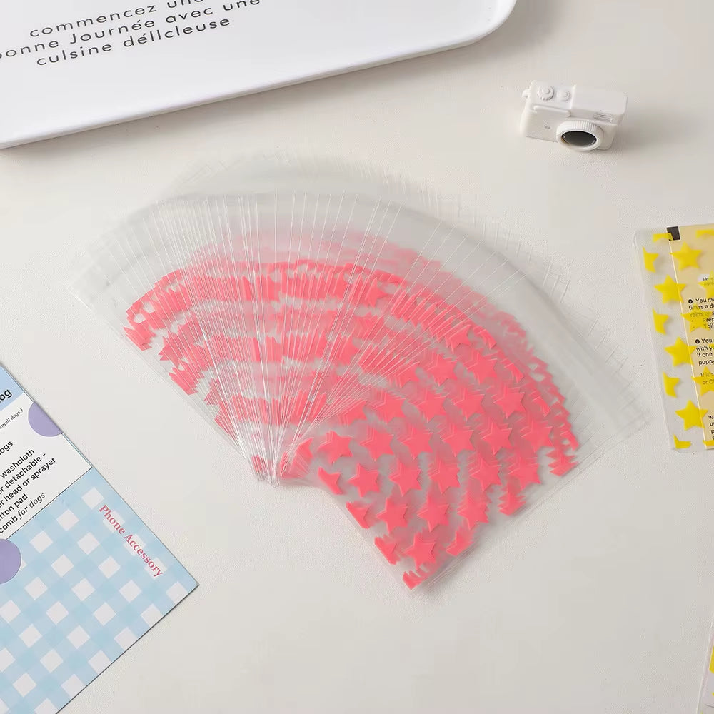 50Pcs Star Transparent Photocard Protect Cover Kpop Papeleria Small Thing Organzier Pouch Card Holders