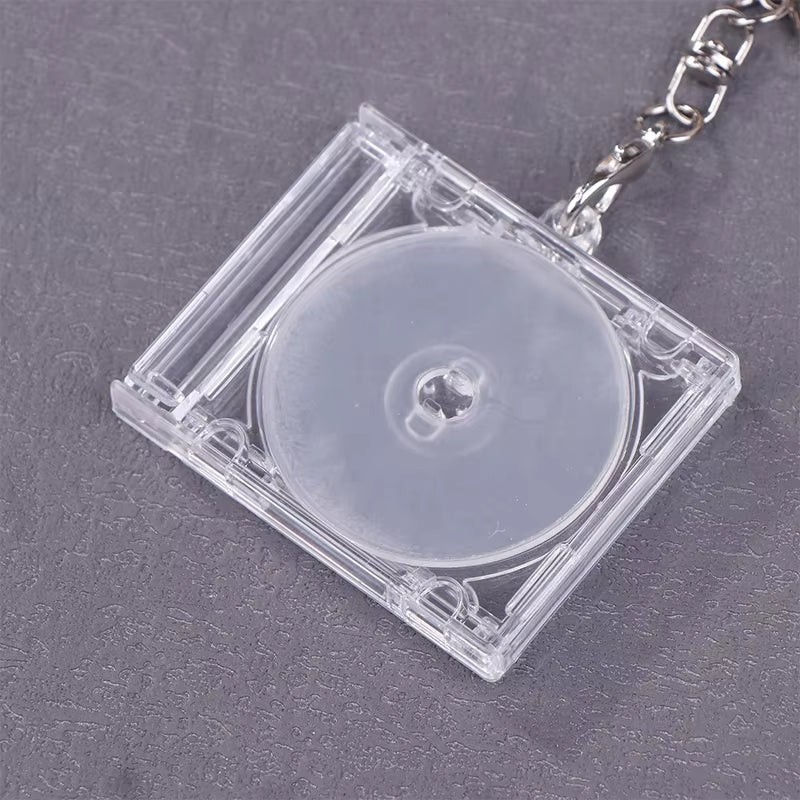Mini Blank Album CD Case Keychain CD Player Keyring Peripheral Commemorative Album Key Holder for DIY Backpack Pendant