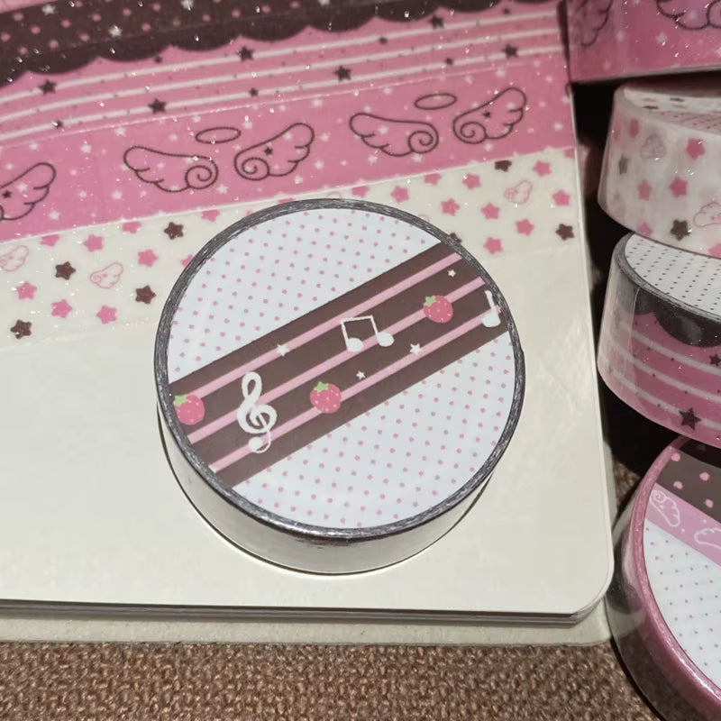 MINKYS New Kawaii Sparkling Love Wing Landscaping Washi Tape Journal DIY Decotative Masking Tapes Stationery