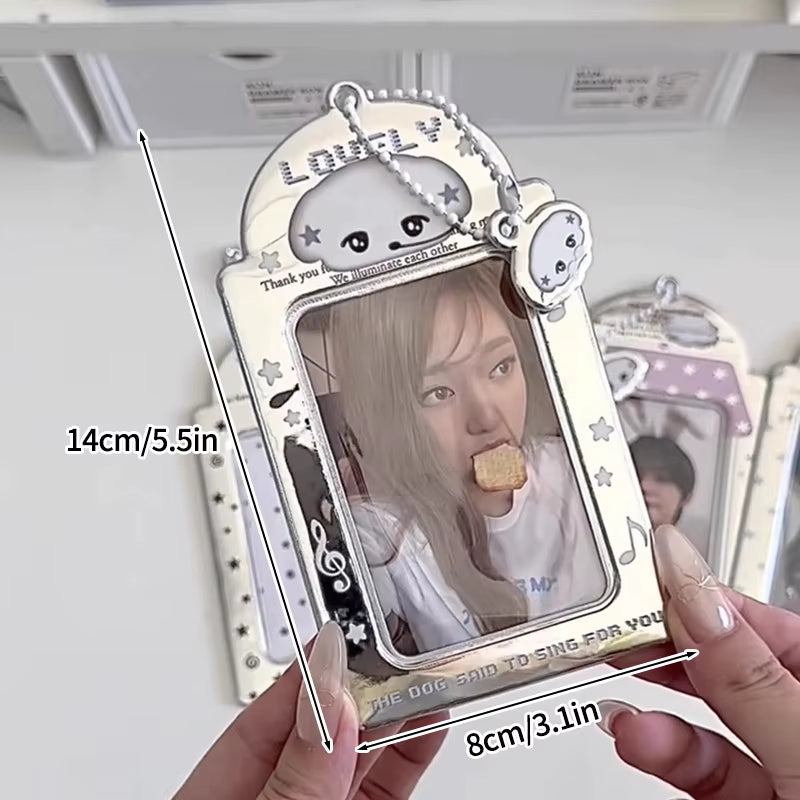 Cute Strawberry Card Holder 3 Inch Sweet Pink Kpop Photocard Holder Idol Photo Card Protective Sleeves Couple Photo Dispaly Case