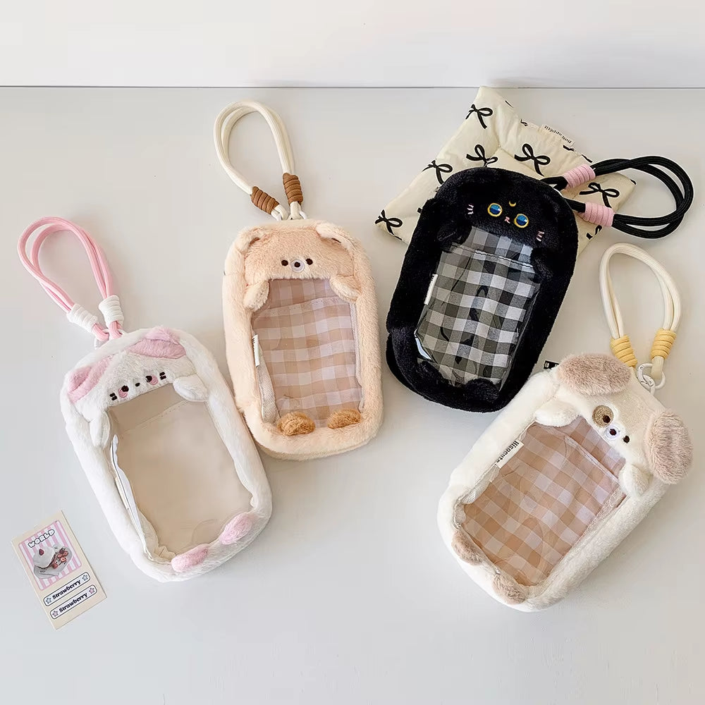 INS Style Kawaii Cartoon Puppy Cat Shape Portability Toy Bag Girl with Pendant Bar Cartoon Backpack Student Out Display Bag