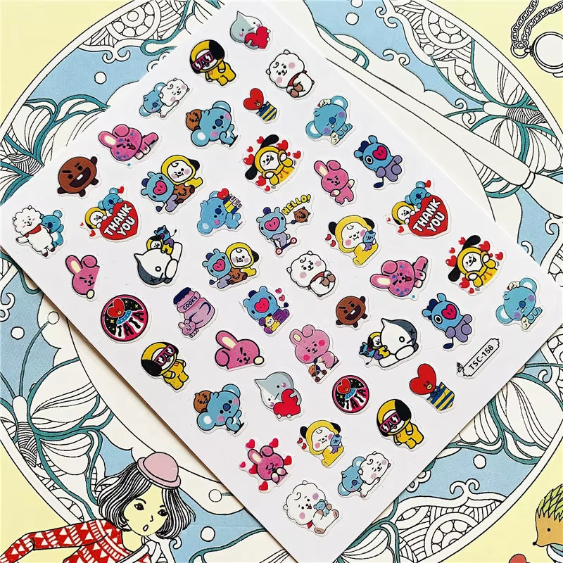 TSC-276 TSC-156 Sweaty Pony Angry Rabbit 3D Back Glue Nail Art Stickers Decals Sliders Nail Ornament Decoration