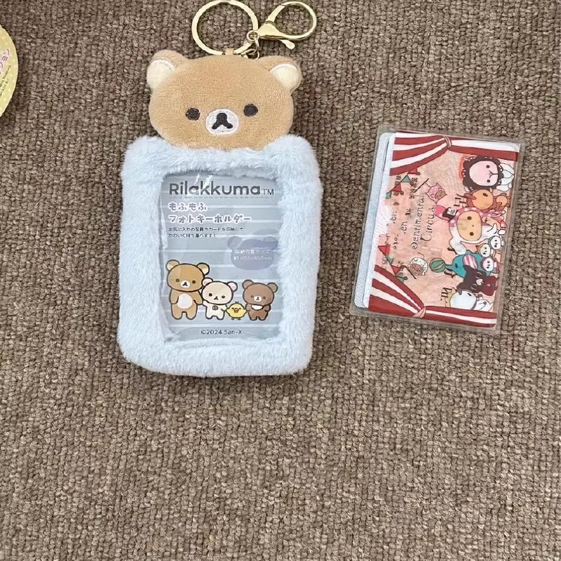 Rilakkuma Japanese Cute Cartoon Student Id Photo Rice Card Protective Cover High Beauty Cartoon Peripheral Card Set Gift