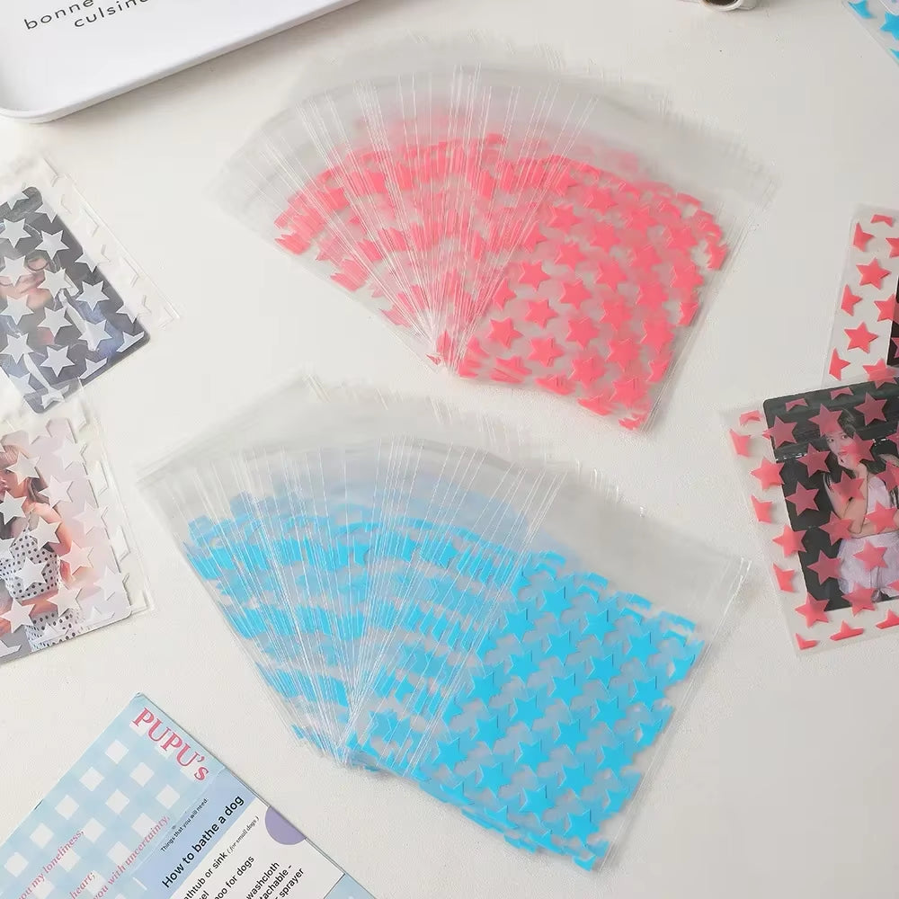 50Pcs Star Transparent Photocard Protect Cover Kpop Papeleria Small Thing Organzier Pouch Card Holders