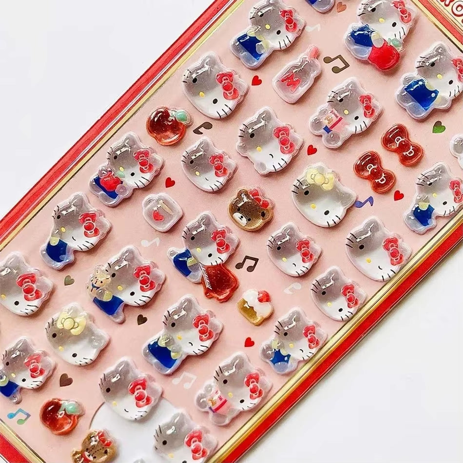3D Resin Stickers Cute Anime Character Themed DIY Scrapbooking Decoration Gifts Collectible Toys