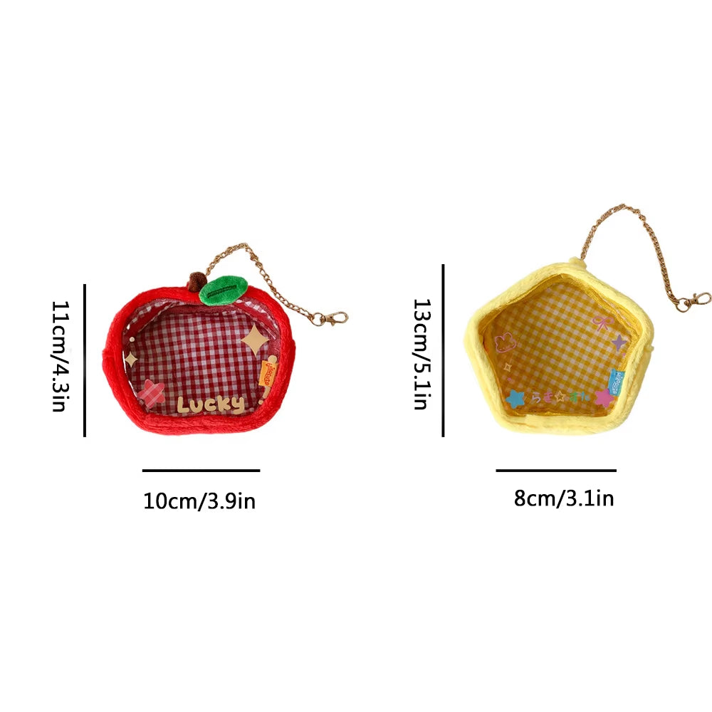 INS Korean Red Apple Bag Pendant Accessories Cute Fashion Transparent PVC Doll Storage Bag Student Backpack Pendant Girls Gifts