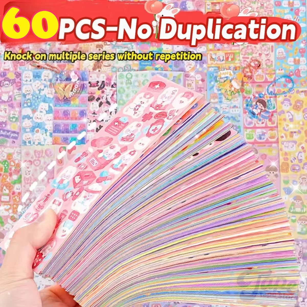 20-120 PCS Cute Stickers Kawaii Cartoon Laser Sticker DIY Decorative Stationery Supplies