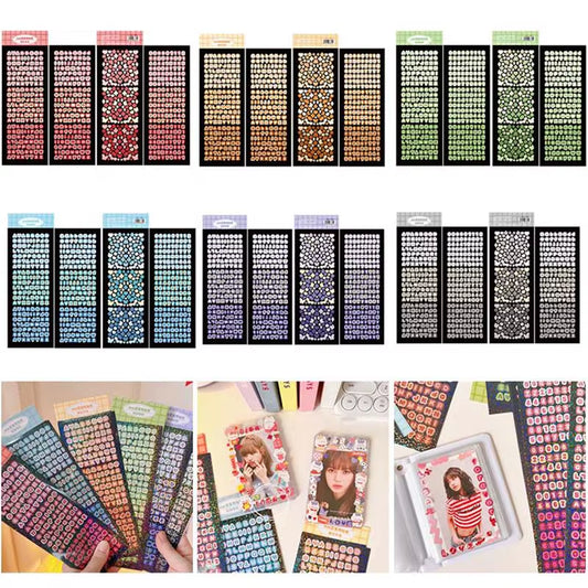 4Sheets/Pack Alphabet Sticker Bling Letter Gift Decorate Photocard Scrapbooking DIY Photo Album Stationery Supplies