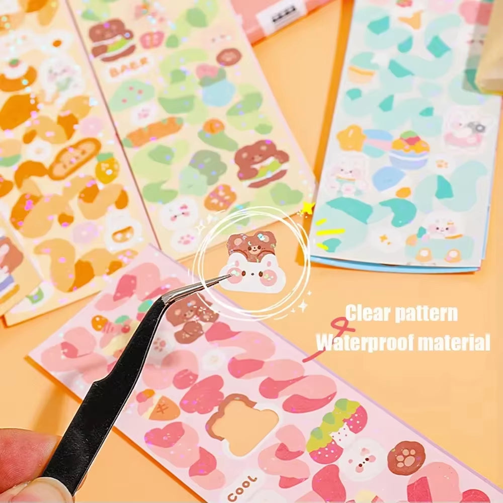 20-120 PCS Cute Stickers Kawaii Cartoon Laser Sticker DIY Decorative Stationery Supplies