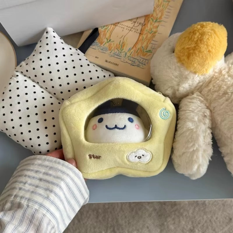Kawaii 12Cm Plush Storage Bag Japan Style Cute Display Protective Case for Girls Creative Gift Cotton Doll Waterproof Bags 2025