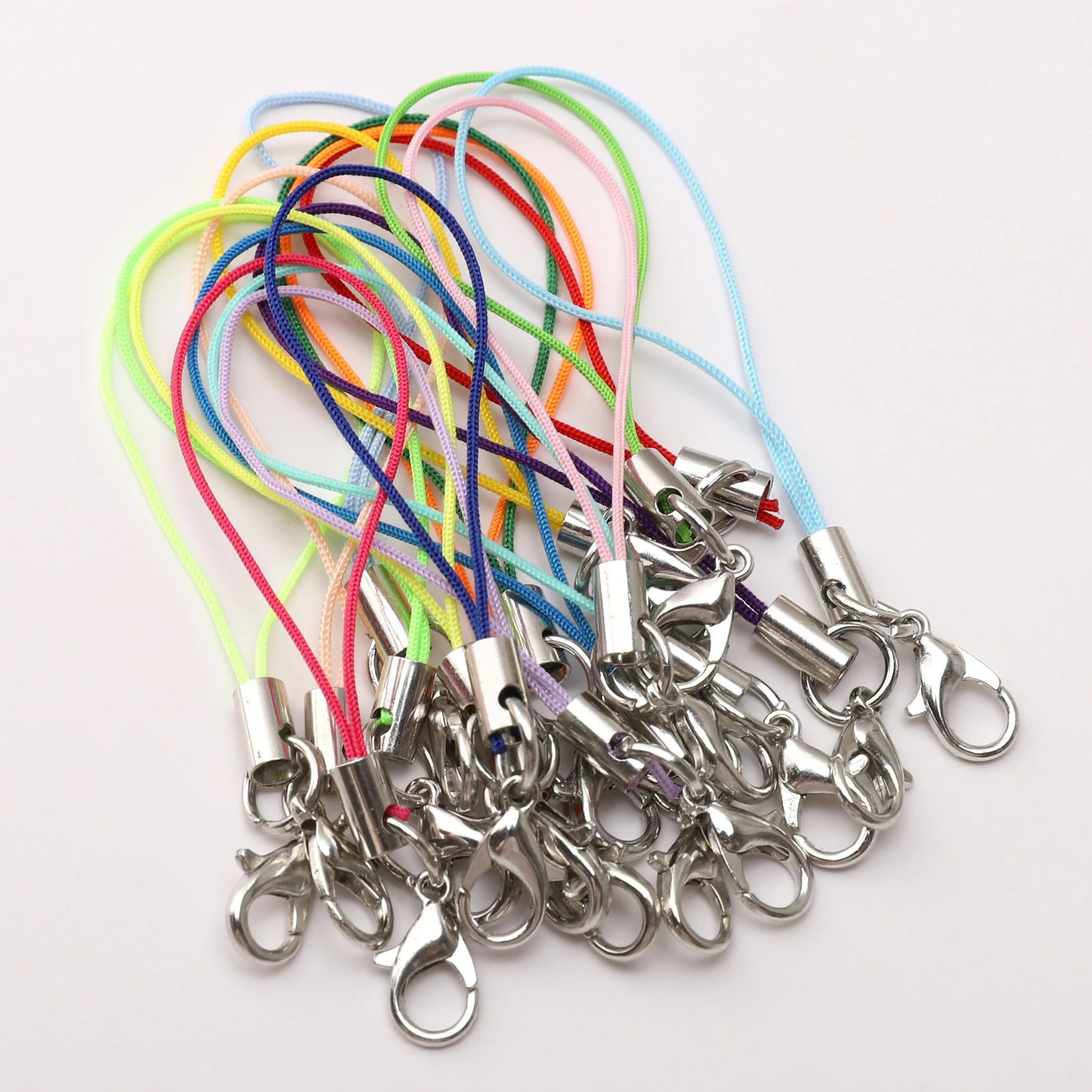 10Pcs Polyester Lanyard Lariat Strap Cord Clasp Rope Keychains Cellphone Hook Keyring Bag Accessories Key Ring Making Supplies