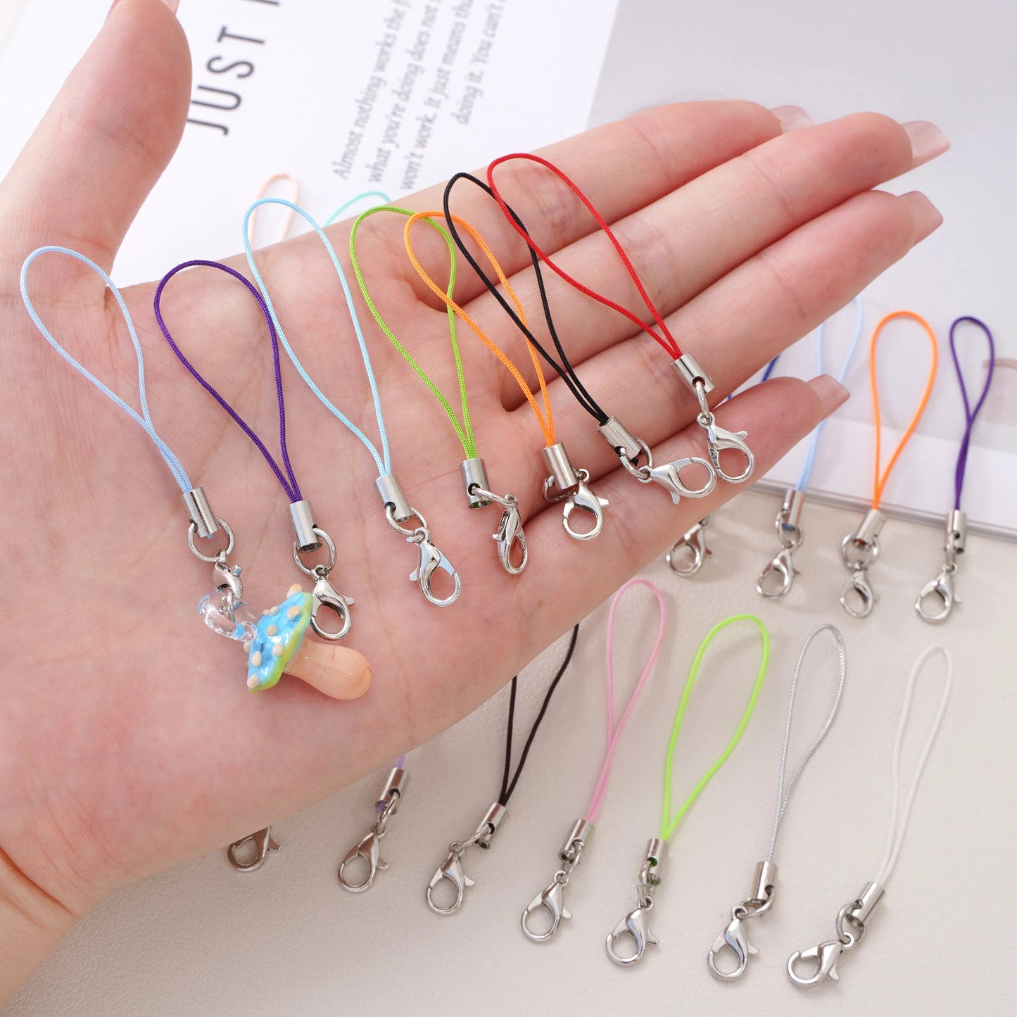 10Pcs Polyester Lanyard Lariat Strap Cord Clasp Rope Keychains Cellphone Hook Keyring Bag Accessories Key Ring Making Supplies