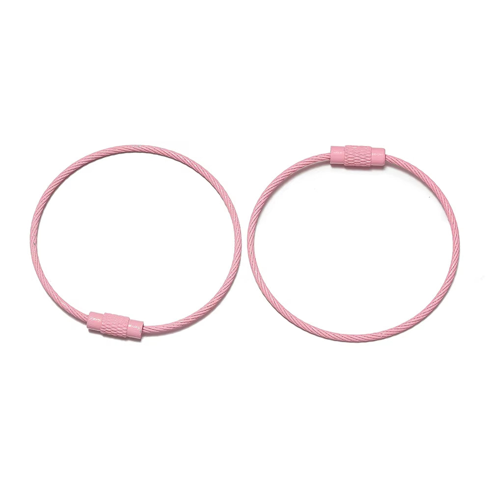 10Pcs/Lot 50Mm Iron Key Ring Colorful Keychain Rings Screw Lock for Jewelry Making Keychain DIY Findings