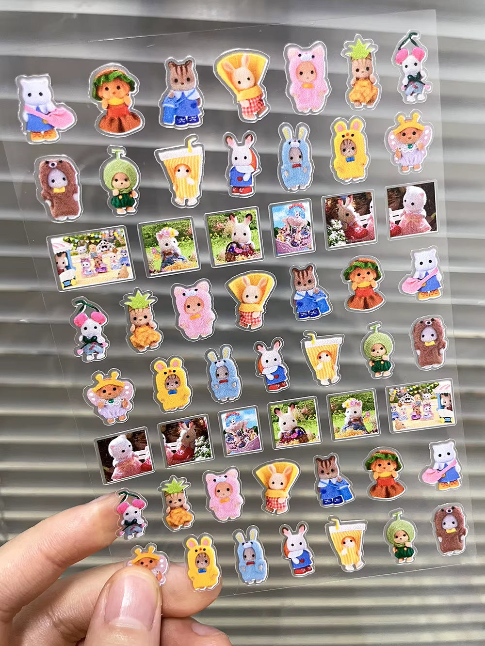 Kawaii Senbel Family Anime Nail Supplies Decals Transparent Waterproof Stationery Sticker Toys for Children Nail Deco Stickers