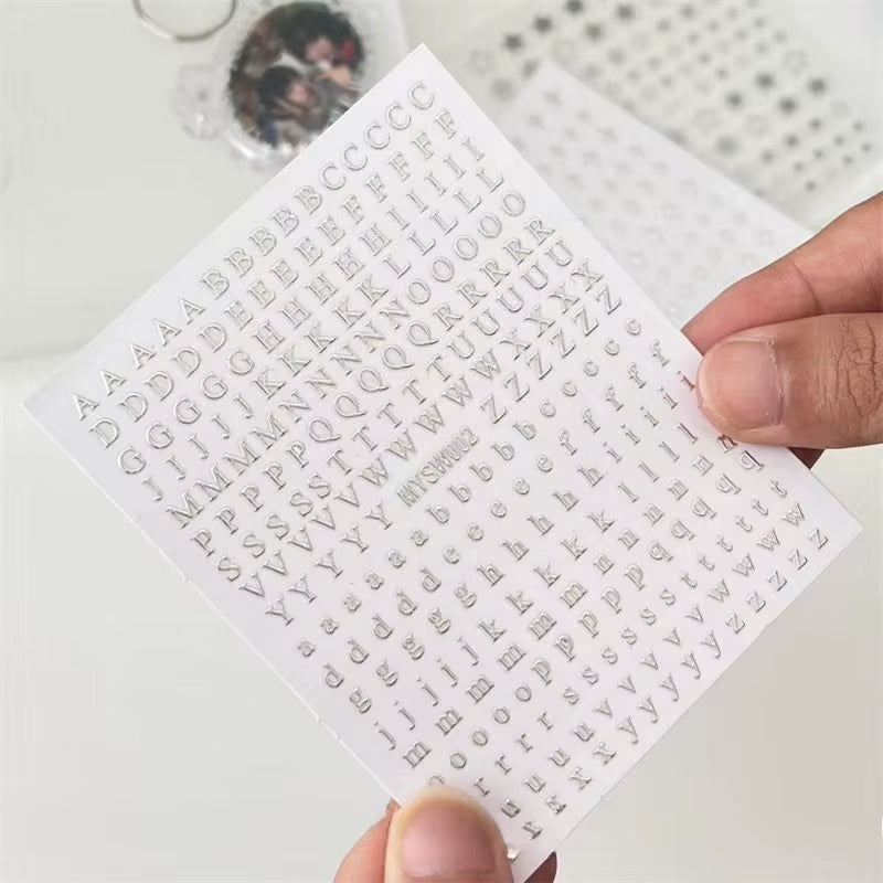 3Pcs Silver Star Stickers DIY Scrapbooking Journal Album Decor Stickers Aesthetic Letters Starburst Stickers Korean Stationery