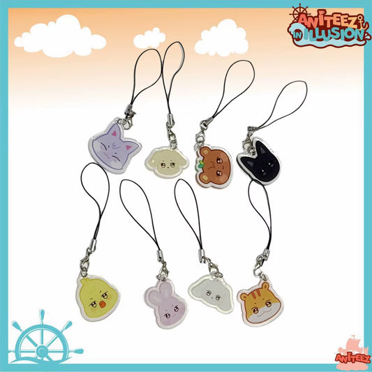 8PCS/SET KPOP ATEEZ Aniteez Inspired Pendant Phone Accessories Keychain/Keyring