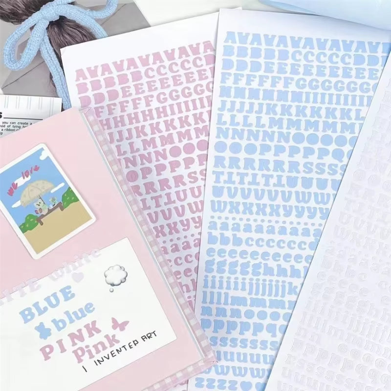 3Pcs/Set INS Korean Letter Series Scrapbook Sticker DIY Decor Kpop Photocard Stationery Journaling Sticker Cute Student Supplies