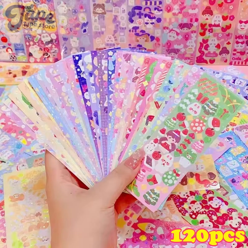 20-120 PCS Cute Stickers Kawaii Cartoon Laser Sticker DIY Decorative Stationery Supplies