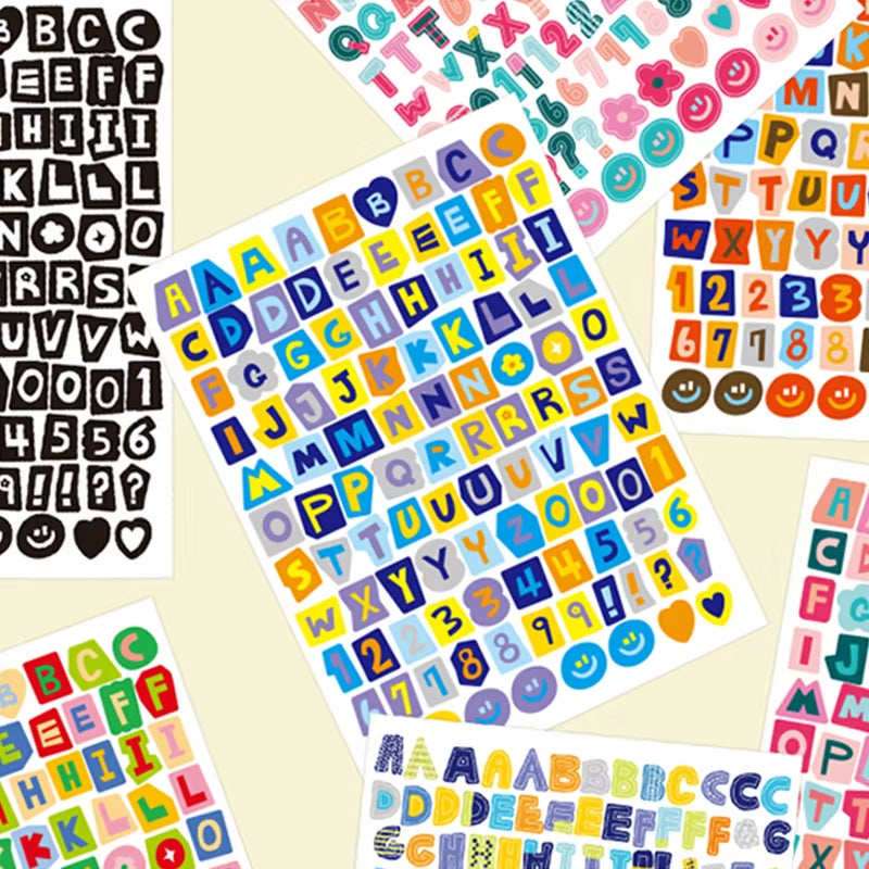 5/10Pcs Colorful Alphabet Number Sticker Waterproof DIY Hand Account Scrapbook Phone Decoration Letter Stickers