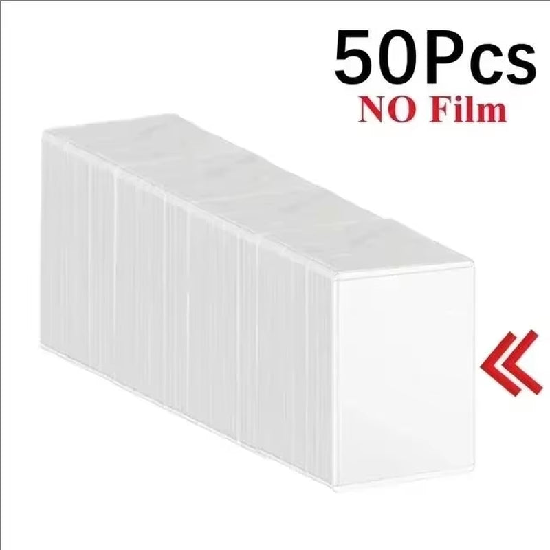1-50PCS Transparent Korean Kpop Card Sleeve with Protective Film Clear Card Holder Idol Photo Game Card Covers 35PT