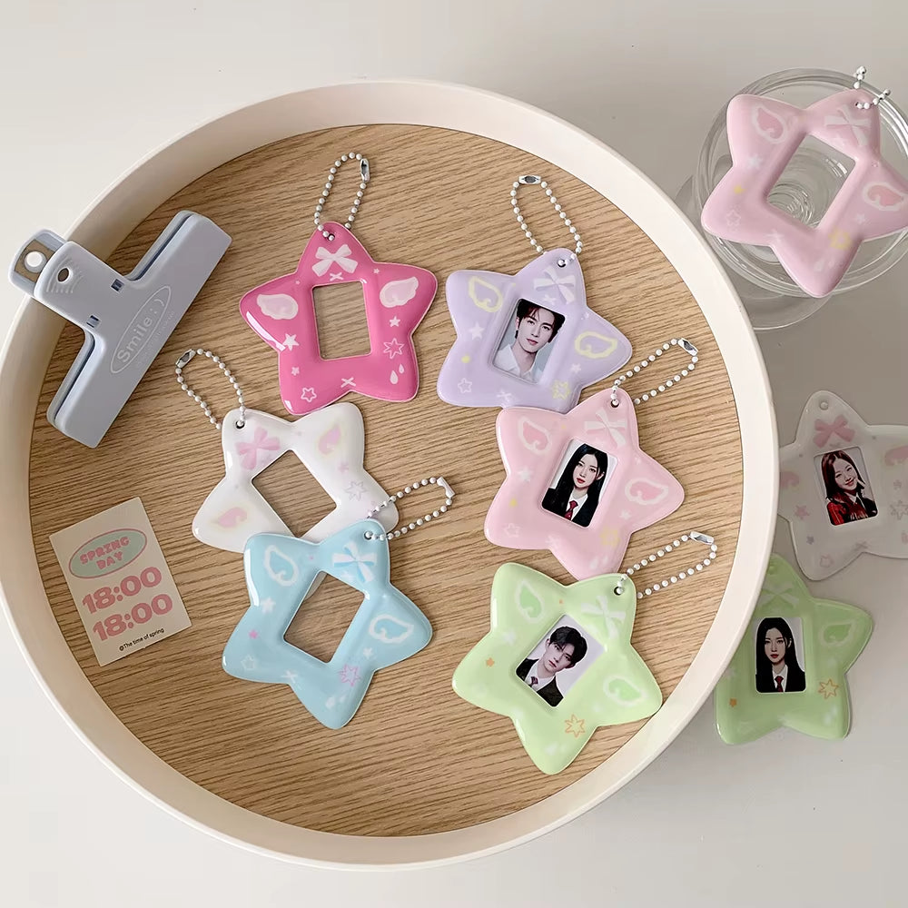 Ins Style Cute Star Shaped 2 Inch Mini Photo Card Holder K-Pop Idol Photo Sticker Holder Goo Card Decoration Holder