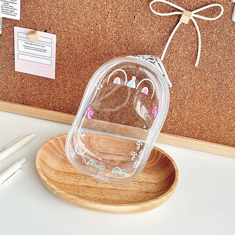 Small Doll Storage Bag Outdoor Doll Bag Waterproof Portable Carrying Case PVC Clear Doll Hanging Display Bag Dust Drying Bag