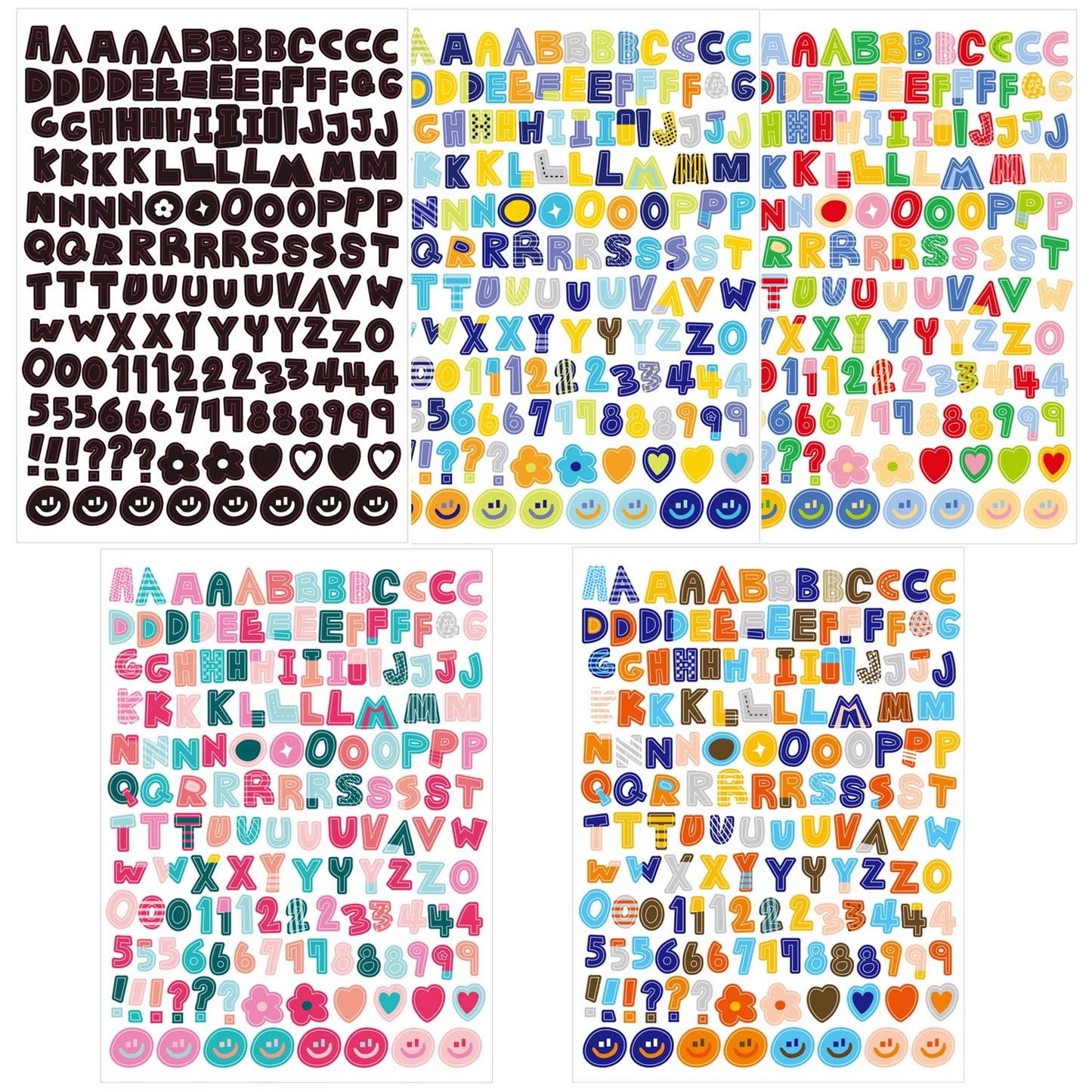 5/10Pcs Colorful Alphabet Number Sticker Waterproof DIY Hand Account Scrapbook Phone Decoration Letter Stickers