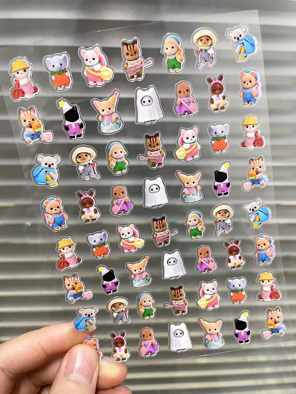Kawaii Senbel Family Anime Nail Supplies Decals Transparent Waterproof Stationery Sticker Toys for Children Nail Deco Stickers