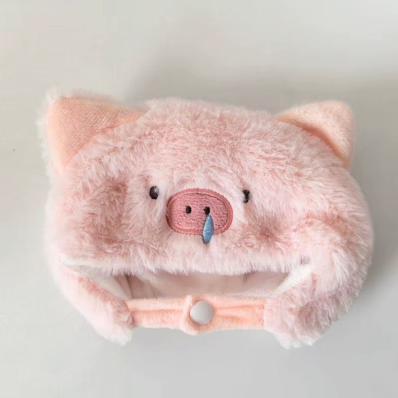 For 20Cm Cotton Idol Doll Hat Capybara/Pig/Frog/Duck Hat Cute Doll Accessories Foxes/Bee Headband Kids Girls Birthday Gifts