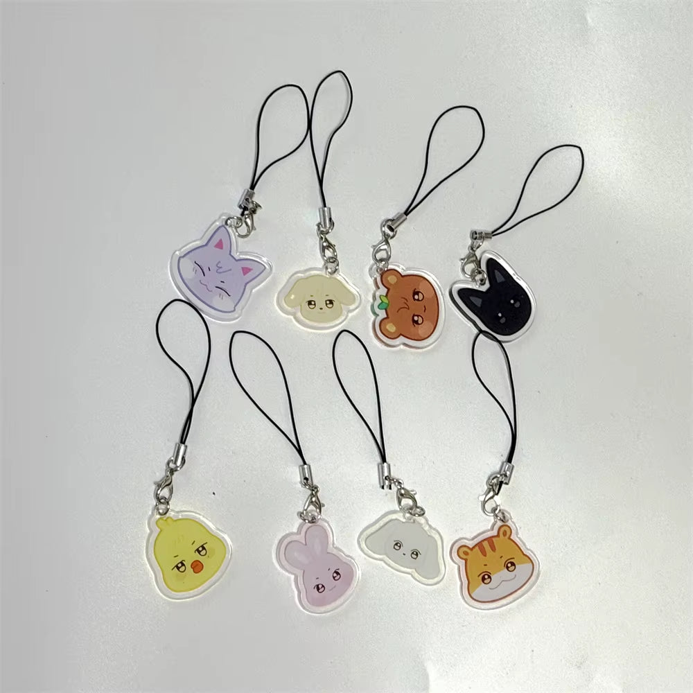 8PCS/SET KPOP ATEEZ Aniteez Inspired Pendant Phone Accessories Keychain/Keyring