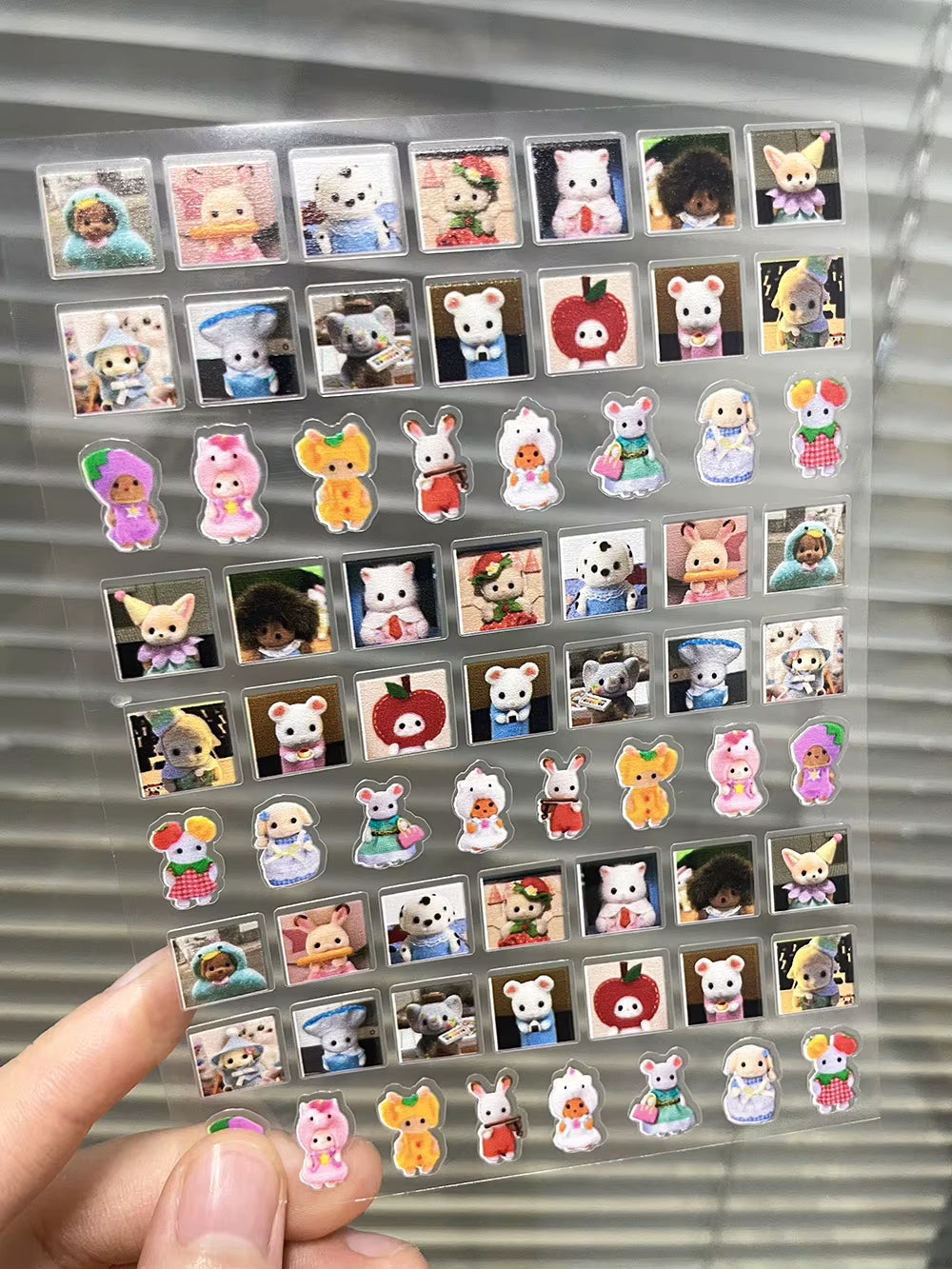 Kawaii Senbel Family Anime Nail Supplies Decals Transparent Waterproof Stationery Sticker Toys for Children Nail Deco Stickers