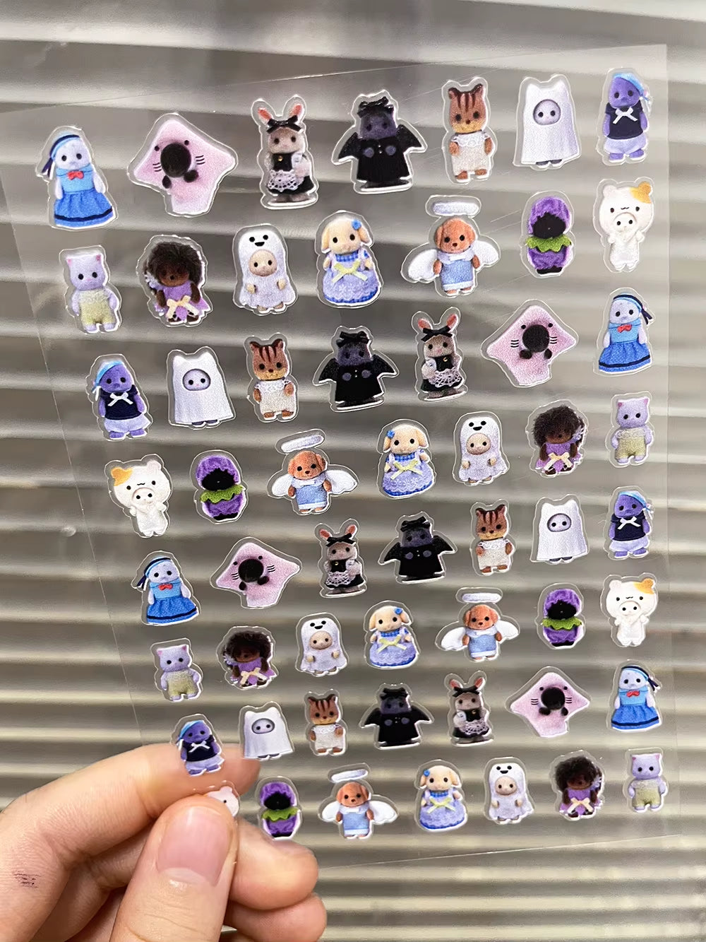 Kawaii Senbel Family Anime Nail Supplies Decals Transparent Waterproof Stationery Sticker Toys for Children Nail Deco Stickers