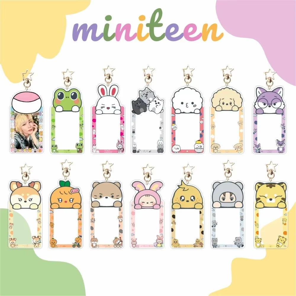 13Pcs Kpop Miniteen 17 Card Holder Keychain S.COUPS JEONGHAN JOSHUA JUN HOSHI Kawaii LOMO Card Cover Christmas Gift Fans Keyring