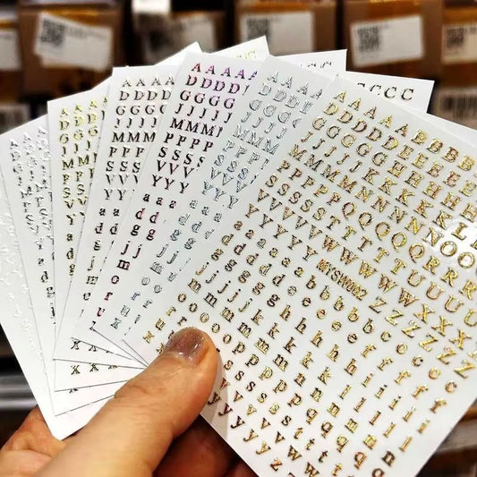 3/6Pcs 3D Multicolour Alphabet Sticker DIY Scrapbook Kpop Toploader Deco Stickers Letter Art Decals Stickers Stationery