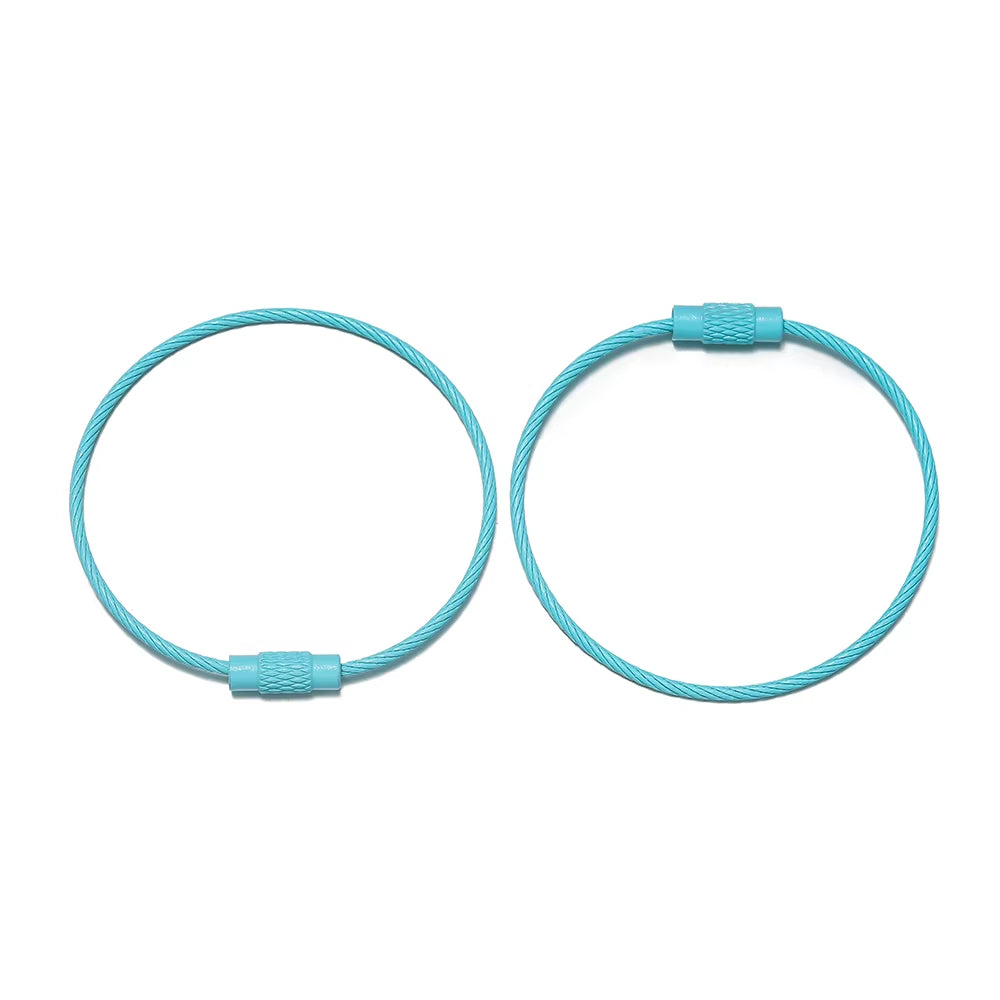 10Pcs/Lot 50Mm Iron Key Ring Colorful Keychain Rings Screw Lock for Jewelry Making Keychain DIY Findings