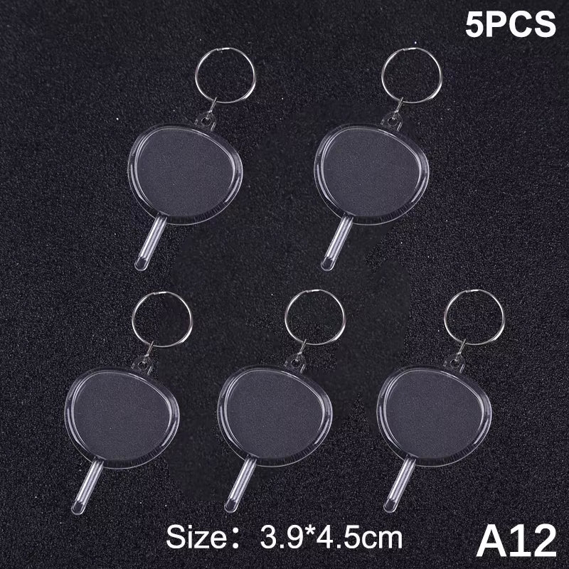 5Pcs Blank Photo Frame Keychain Clear Acrylic Keyring Insert Photo Split Key Pendant DIY Key Holder Couple Anniversary Gifts