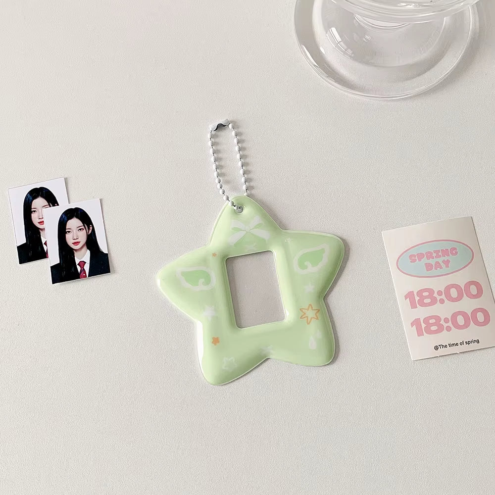 Ins Style Cute Star Shaped 2 Inch Mini Photo Card Holder K-Pop Idol Photo Sticker Holder Goo Card Decoration Holder