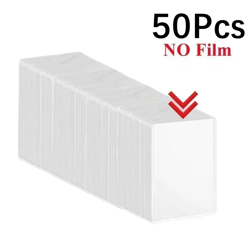 1-50PCS Transparent Korean Kpop Card Sleeve with Protective Film Clear Card Holder Idol Photo Game Card Covers 35PT