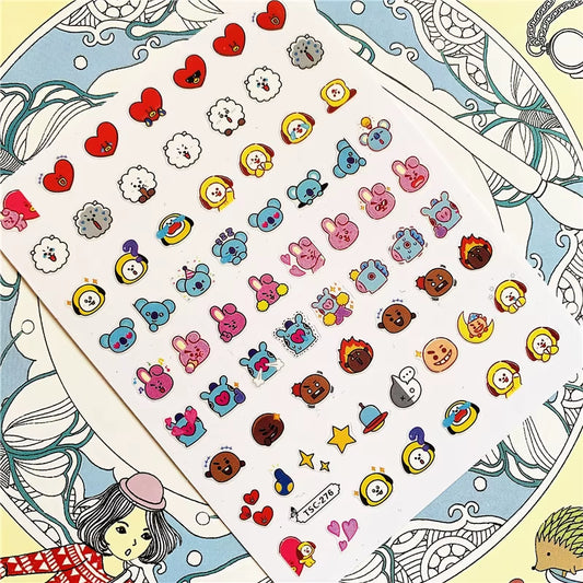 TSC-276 TSC-156 Sweaty Pony Angry Rabbit 3D Back Glue Nail Art Stickers Decals Sliders Nail Ornament Decoration