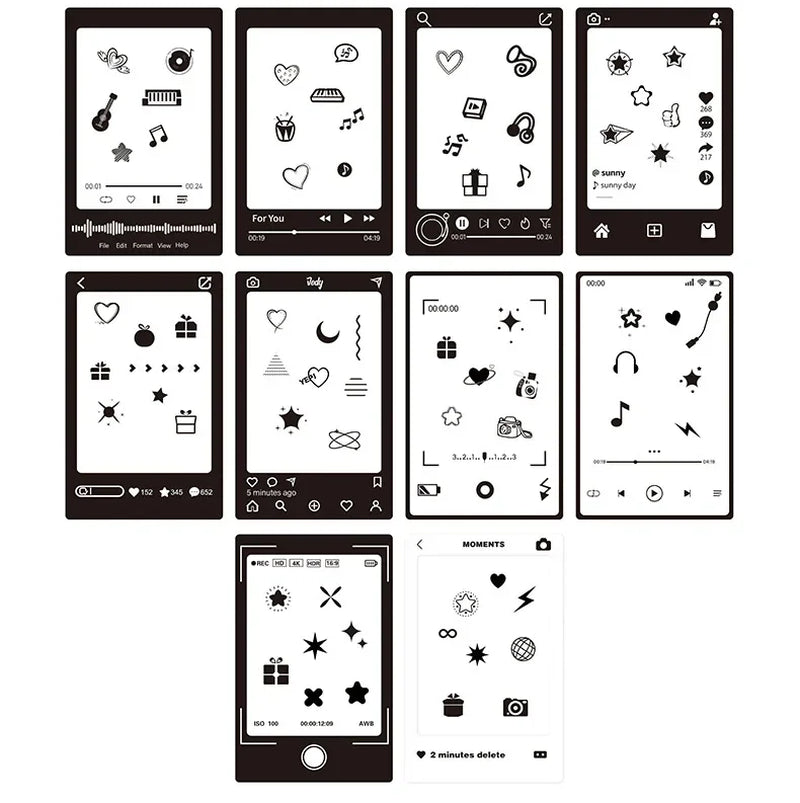 10 Pcs/Set Creative Cute Diy 3 Inch Polaroid Photo Decorative Border Stickers Small Card Decorative Stickers