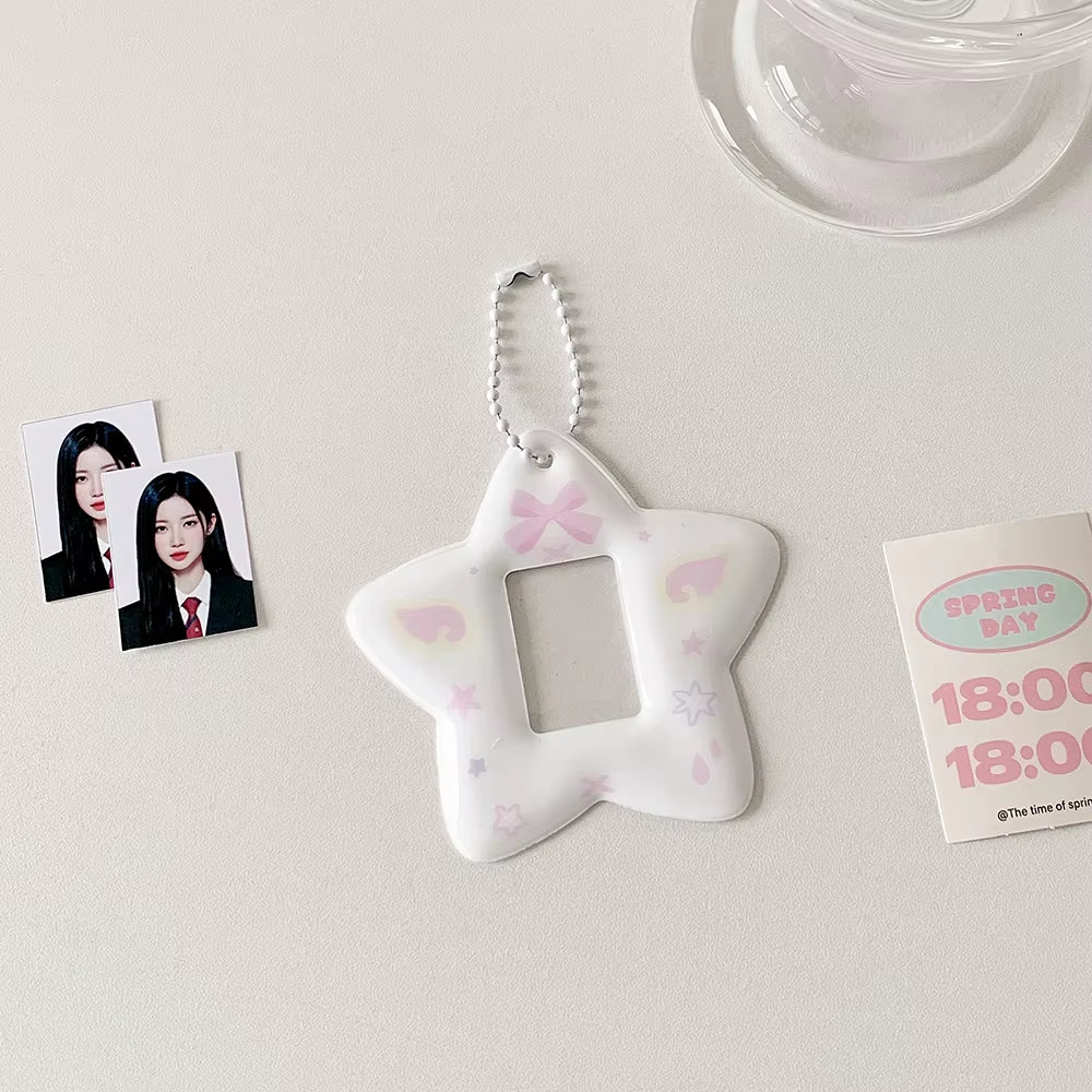 Ins Style Cute Star Shaped 2 Inch Mini Photo Card Holder K-Pop Idol Photo Sticker Holder Goo Card Decoration Holder