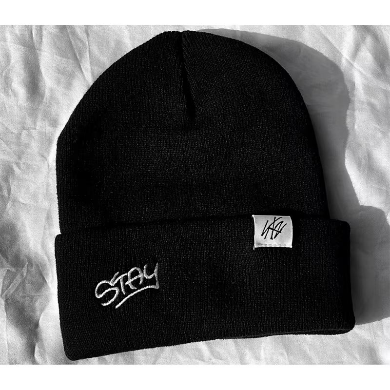 Kpop Bang Chan STAY Knit Cap Autumn Winter Embroidery Knitted Hats for Boys Girls