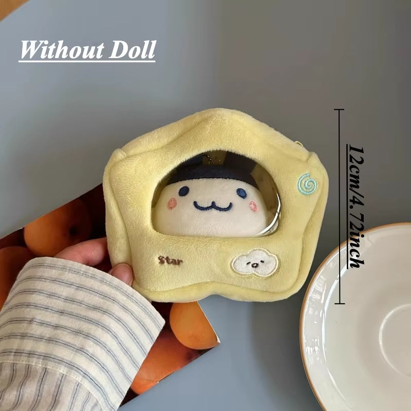 Kawaii 12Cm Plush Storage Bag Japan Style Cute Display Protective Case for Girls Creative Gift Cotton Doll Waterproof Bags 2025