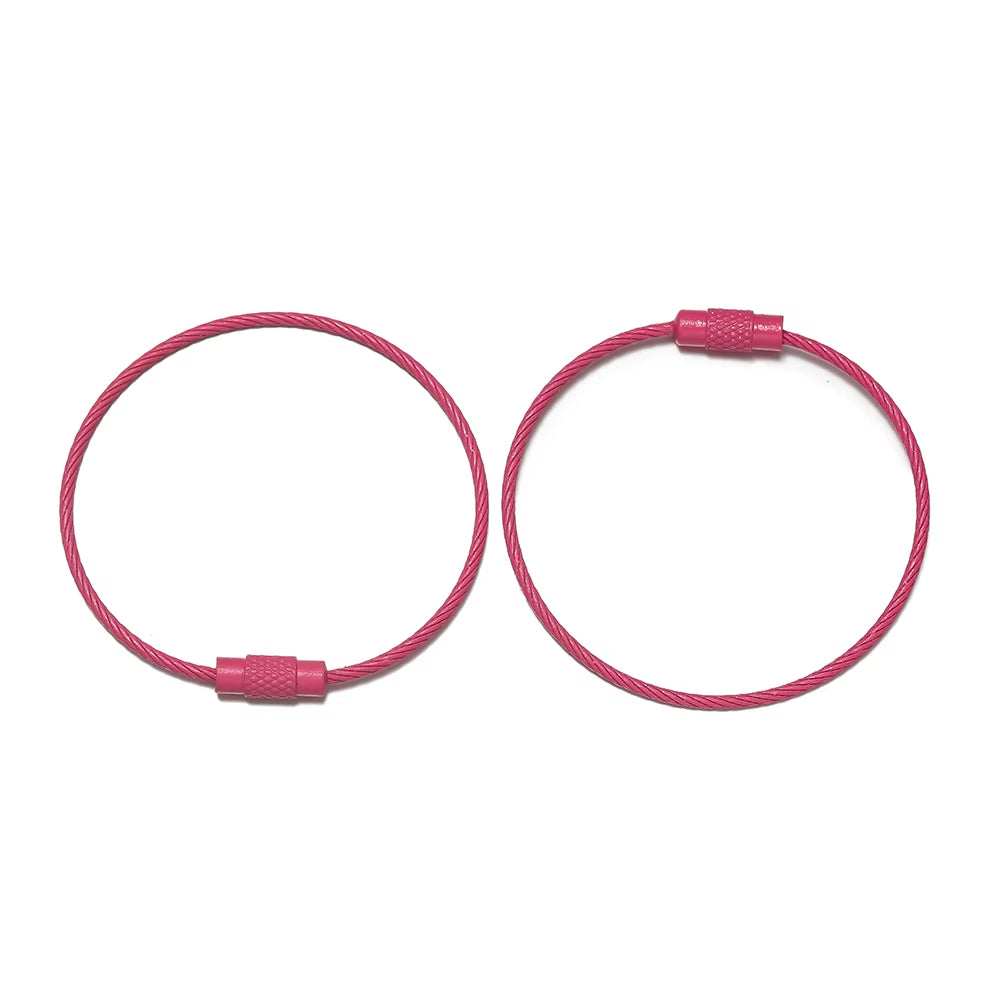 10Pcs/Lot 50Mm Iron Key Ring Colorful Keychain Rings Screw Lock for Jewelry Making Keychain DIY Findings
