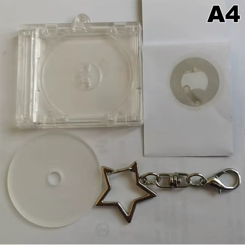 Mini Blank Album CD Case Keychain CD Player Keyring Peripheral Commemorative Album Key Holder for DIY Backpack Pendant